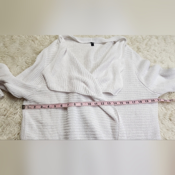 Eileen Fisher Woman Drape Front Organic Linen Cardigan White Size 1X - Picture 7 of 10